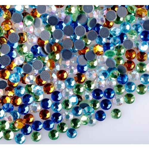 Hot Fix Rhinestones Set /glass Stone AB Flatback Rhinestones Set for Wedding Dress /crystal Rhinestone Sparkling DIY Decorations