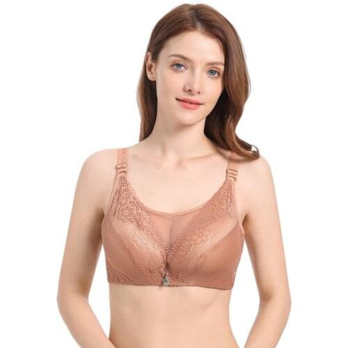 IZICFLY Hot Sale khaki Push Up Bra C D Adjusted Straps sexy bra new style lace underwear bra for women 95D -1 Pcs