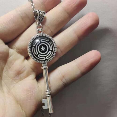 Classic The Key of Solomon Magic Array Necklace Black Stainless Steel Lemegeton Key Witchcraft Amulet Jewelry Accessories