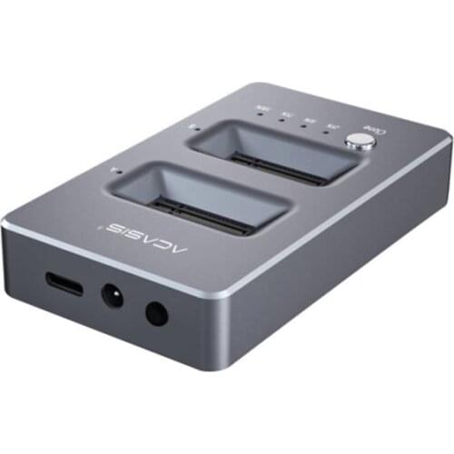 Acasis Dual Bay Enclosure Clone Docking Station M.2 to Type C USB3.1 Gen2 Hard Disk Box External for NVME M2 SSD Key M SSD