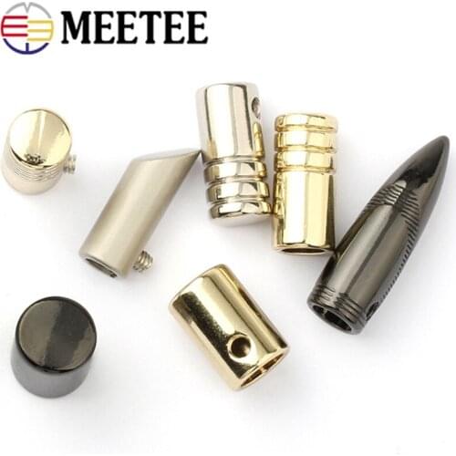 Meetee 20Pcs Metal Screw Stopper Hat Bell Detachable Drawstring Buckle Sports Pant Belt Pendant Cord Lock Decoration Rope Button