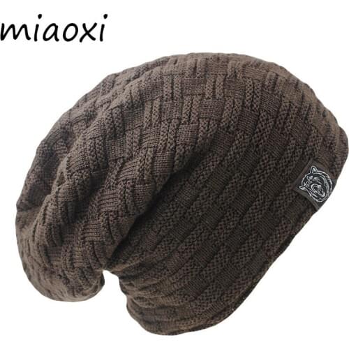 Miaoxi New Fashion Men Women Warm Snow Winter Casual Beanies Solid 6 Colors Favourite Knit Hat Cap Hip Hop Casual Male Bonnet