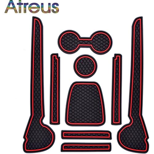 9pcs Car Interior Cup Mat Door Gate Slot Pad Stickers For VW Polo Accessories For Volkswagen Polo 2011 2012 2013 2014 2015 2016