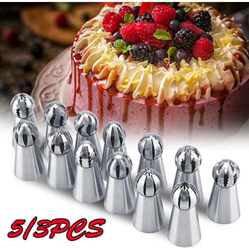 5/3PCS Rose Pastry Nozzles Cake Decorating Tools Stainless Steel Nozzles Pastry Cream Decoration Kitchen Baking Pastry Tools