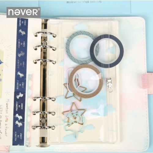 Never Unicorn Series A6 Planner PVC Zipper Bag Storage Pocket Card Holder Pouch lovedoki Spiral Notebook Accessories Stationery