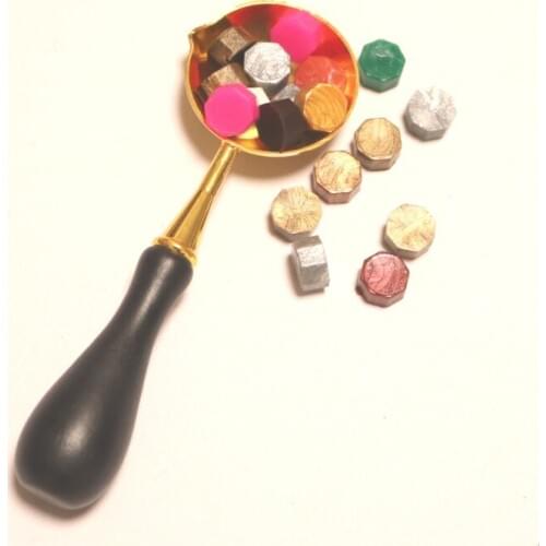 New Hot Fashion Vintage Wood brass Wax Spoon for wax beads 10.3cm Hight quality Sellado Sax palillo sello de la cera de Sellos