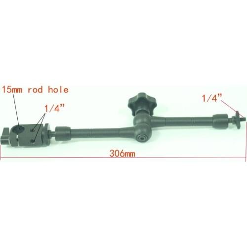 New 11." Aritcultating Magic Arm with 15mm Rod Clamp for Mounting Led light DSLR