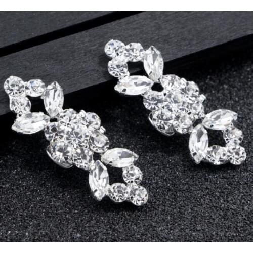 New Style Shinning White Zircon Crystal Flower Shoelaces Shoe Decoration Easy Clip Bride Shoes Accessories