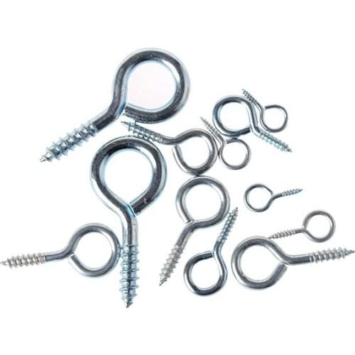 Galvanized sheep eye self-tapping screw hook ring iron hook light hook with ring eye-eye nail band 1# 2#3#4#5#6#8#10#12#14