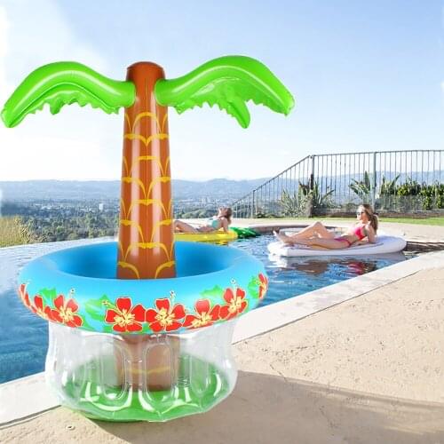 Coconut tree Drink Holder Inflatable Ice Bucket Fruit Ice Water Bucket Wedding Birthday Beach Party Supply Pool Accessories