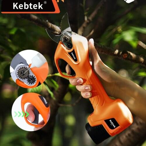 Kebtek Pruning Shears Battery Powered, Electric Branch Scissors Cordless with Brushless Motor 2 Pack Rec