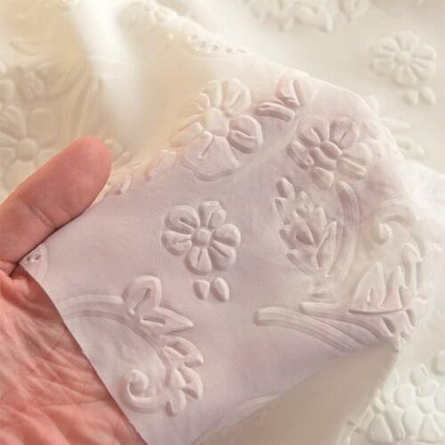 High quality elastic Chiffon tissu Beige solid relief fabric Long skirts, garments, handmade DIY patchwork