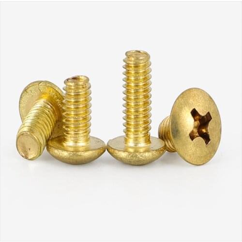 10pcs Brass big flat head screw cross slotte M3m4m5m6