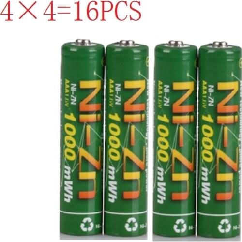 16pcs BPI AAA 1000mwh 1.6V 1.5V NI-Zn Battery High Persistence Rechargeable baterias