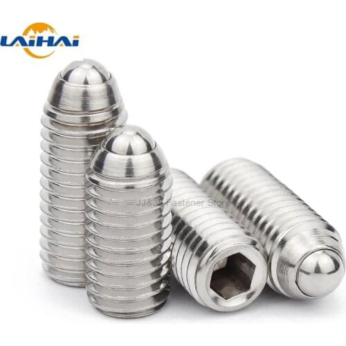 2/5/10/20pcs M3 M4 M5 M6 M8 M10 M12 A2-70 304 stainless steel Hex Socket Allen Spring Ball Plunger Grub Point Set Screw Bolt