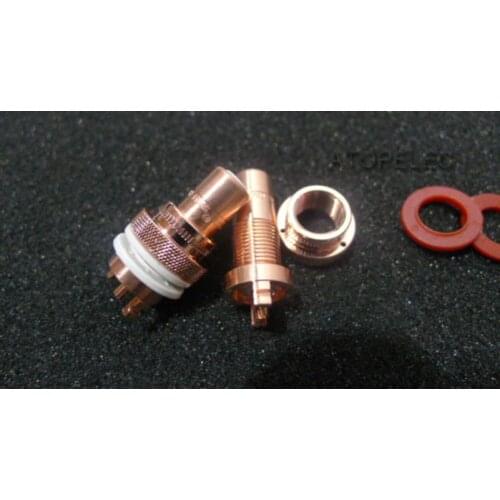 2pcs CMC 805 Pure Red Copper Swiss Cu. RCA Jack Female Socket Connector for HiFi Audio Video TV CD AMP Panel Chassis Mount