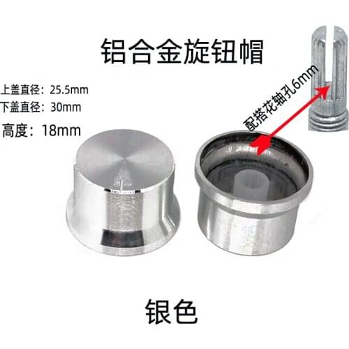 2 uds. Tapas de interruptor de aleación de aluminio negro botones del potenciómetro codificador interruptor Plum Shaft 30x18mm