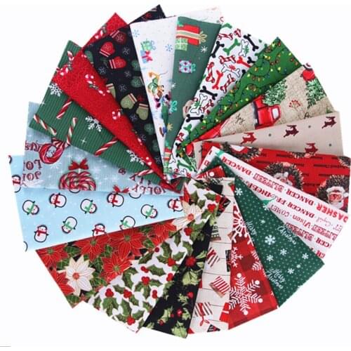 20x25cm Christmas Series Printed Twill Cotton Fabric Patchwork Cloth DIY Sewing Quilting Material for Baby Children Fabric