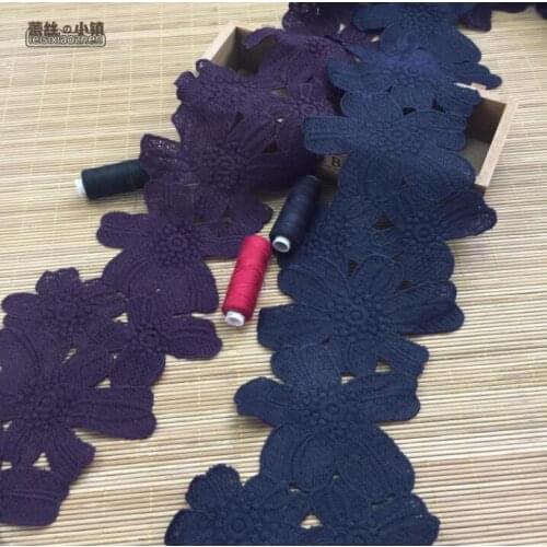 3 Meters High Quality Luxury Lace Trim Flower Lace Applique Trims for Home Textile Decoration 13cm Width