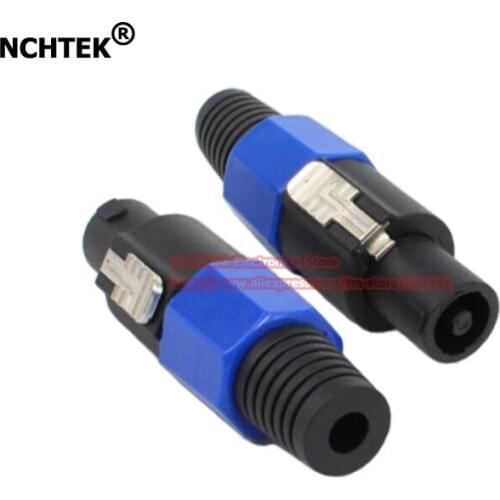 NCHTEK Blue Black Plastic Housing 4 Pole Speaker Plug Connector for PA Amplifier/Free Shipping/12PCS