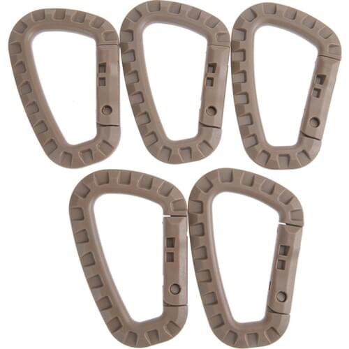 5pcs HOT!Outdoor Tactical Backpack Buckle Fast Tactical Carabiner Plastic Hook D Shape EDC Gear For Camping