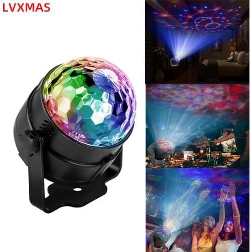 5w RGB Christmas Decor Disco Ball Stage Lights LED Sound Activated Laser Christmas Party Supplies Colorful Kids Gifts Christmas