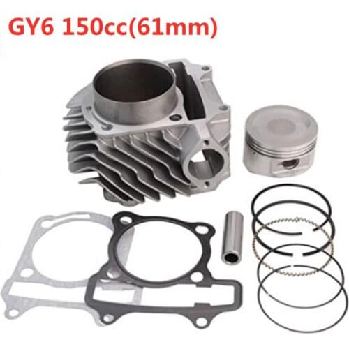 61mm Motorcycle Big Bore Cylinder Piston Ring Gasket Rebuild Kit For GY6 150CC 200CC Engine Cylinder Body Kit