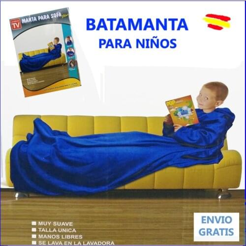 Childrens BATAMANTA fleece blanket with sleeves robe SILLON sofa or bed seen on childrens TV size single batin child girl winter