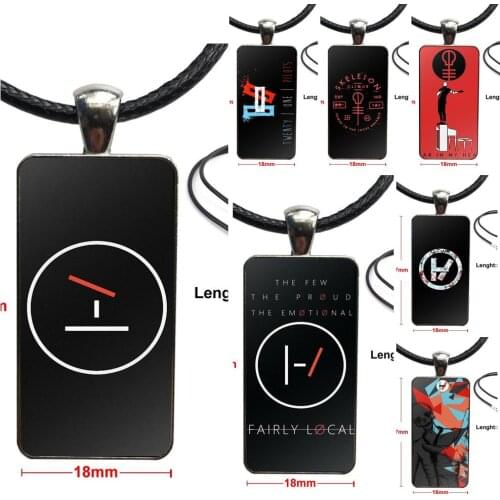 For Wedding Coque Twenty One Pilots 21 Glass Cabochon Choker Pendant Rectangle Necklace Steel Color Jewelry