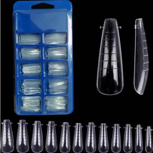 120PCS/BOX Quick Building Mold Dual Forms Russian Almond Full Cover DIY Nails System For Poly Nail Extension Nail Upper Form