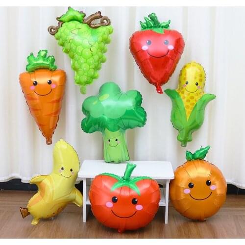 GIHOO 5pcs/lot Hawaii Theme Party Foil Balloons Fruits Vegetables Balloons Summer Party Decoration Supplies Kids Toy