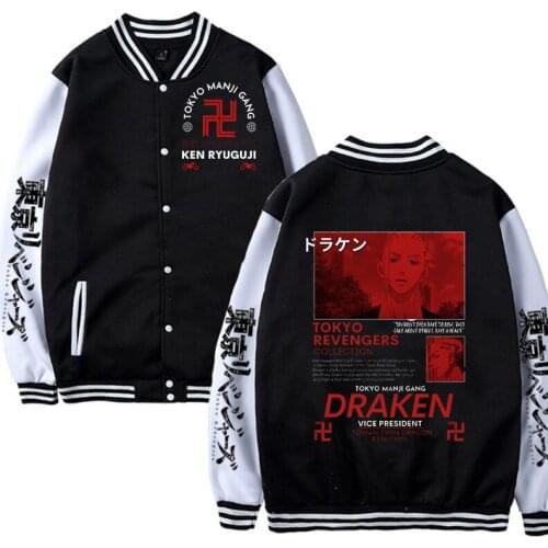 Hot Sale KEN RYUGUJI Tokyo Revengers Comics Baseball Uniform Men Jackets Autumn Clothes DRAKEN Tracksuit Bomber Sweatshirts Men