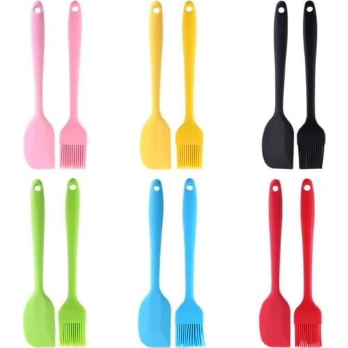 Kitchen Silicone Cream Butter Cake Spatula Mixing Batter Scraper Brush Butter Mixer Cake Brushes Baking Tool Kitchen Accessories