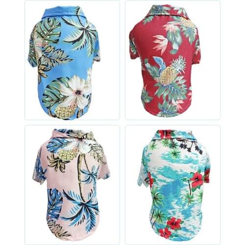 Summer Printed Dog Clothes Pet Shirt Jacket Beach Style Puppy Costume Outfits Chihuahua Dog Clothing For Small Dogs