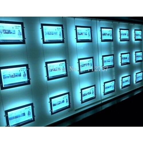 18PCS Magnetic Acrylic Frame LED Window Display A3 One Side Light Pocket Used For Real Estate Agent,Shop & Restaurant Window