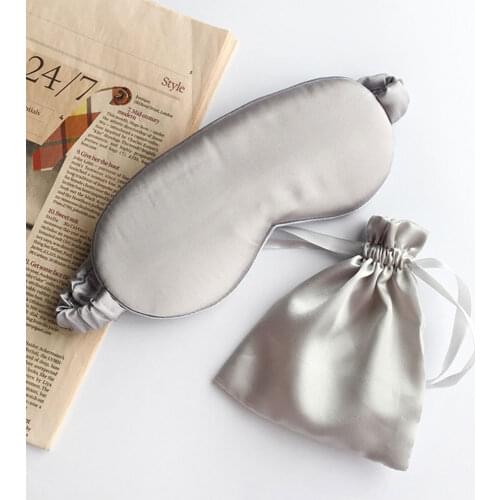 Pure Grey Sleeping Mask Mulberry Silk Simplicity Eyes Mask Soft Breathable Blindfold Headband Eyepatch Night Mask For Rest