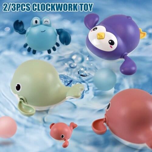 Cute Swimming Penguin Whale Crabs Bath Toys Floating Toy Bathtub Toys Pool Beach Play Toy for Toddlers Kids LBV