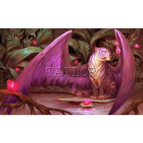 Dirll drawing cuadros full square 5d diamond painting kit set Color fantasy animal tiger flower complet embroidery Cross stitch