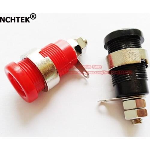 NCHTEK 4mm Binding Post Banana Jack for 4mm Safety protection Banana Plug 2 colors ,Red + Black/Free shipping/100PCS