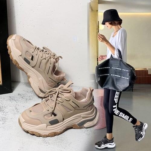 2020 New Spring and Autumn platform leisure sports shoes fashion daddy shoes running shoes for girls X553