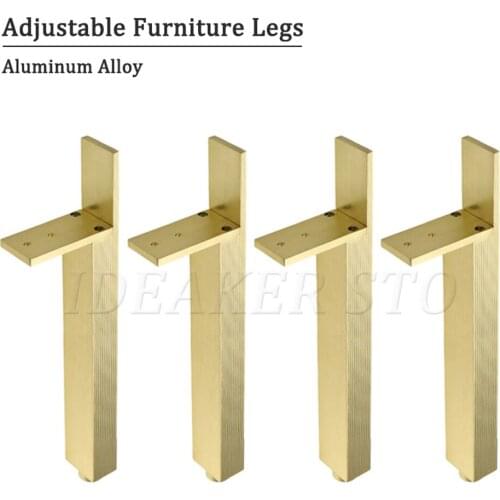 1/4PCS Furniture Leg Tea Table Support Leg Aluminium Alloy Bed Foot Sofa Foot TV Cabinet Foot Metal Foot Hardware Accessories