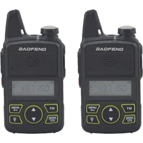 2pieces baofeng bf-t1 Walkie Talkie UHF 400-470MHz 20CH 1W Mini pocket Portable Ham FM radio with Earpiece