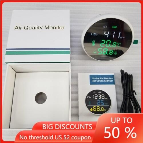 Portable MINI Carbon Dioxide Detector , Air Quality Monitor Indoor & Outdoor for CO2 , Temperature & Humidity Detection Sensor