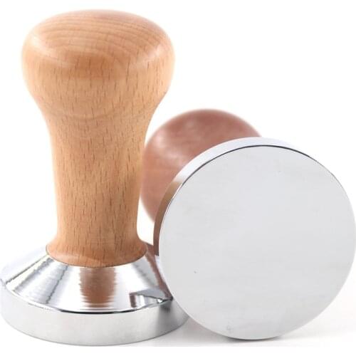 Espresso Tamper 51mm Steel Coffee Tamper Wood Handle Coffee Press Barista Tools