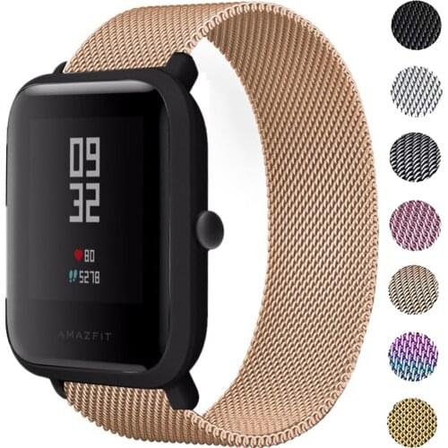 20MM Milanese Band For Xiaomi Huami Amazfit Bip Lite/Bip S U Pro/GTR 42MM Smart Watchband Loop Straps For Amazfit GTS 2 Mini/GTS