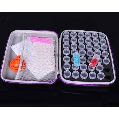 With 5pcs tools Diamond Painting Storage Box 42 Bottles Diamond Painting Accessories Tools Bead Mosaic Storage Container Bag