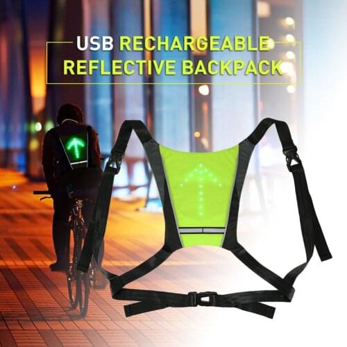 Cycling Bicycle LED Wireless Safety Turn Signal Light Vest for Riding Night Guiding B2Cshop