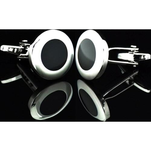1 Pairs Black Sleeve Nails Mens Shirt Cufflinks Silver Cuff Links Buttons Jewelry Clothing Accessories