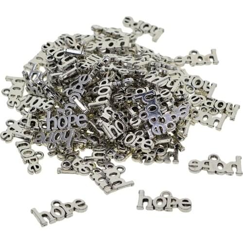 100Pc Alloy Hope Shaped Charms Pendants DIY Jewelry Making Accessories Craft