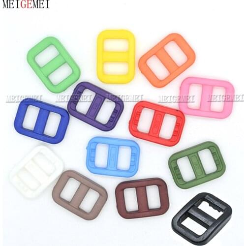 13pcs Assorted Color 3/8" Plastic Slider Tri-Glide Adjust Buckles Backpack Cat Dog Collar Harness Strap Webbing Bags Accessories